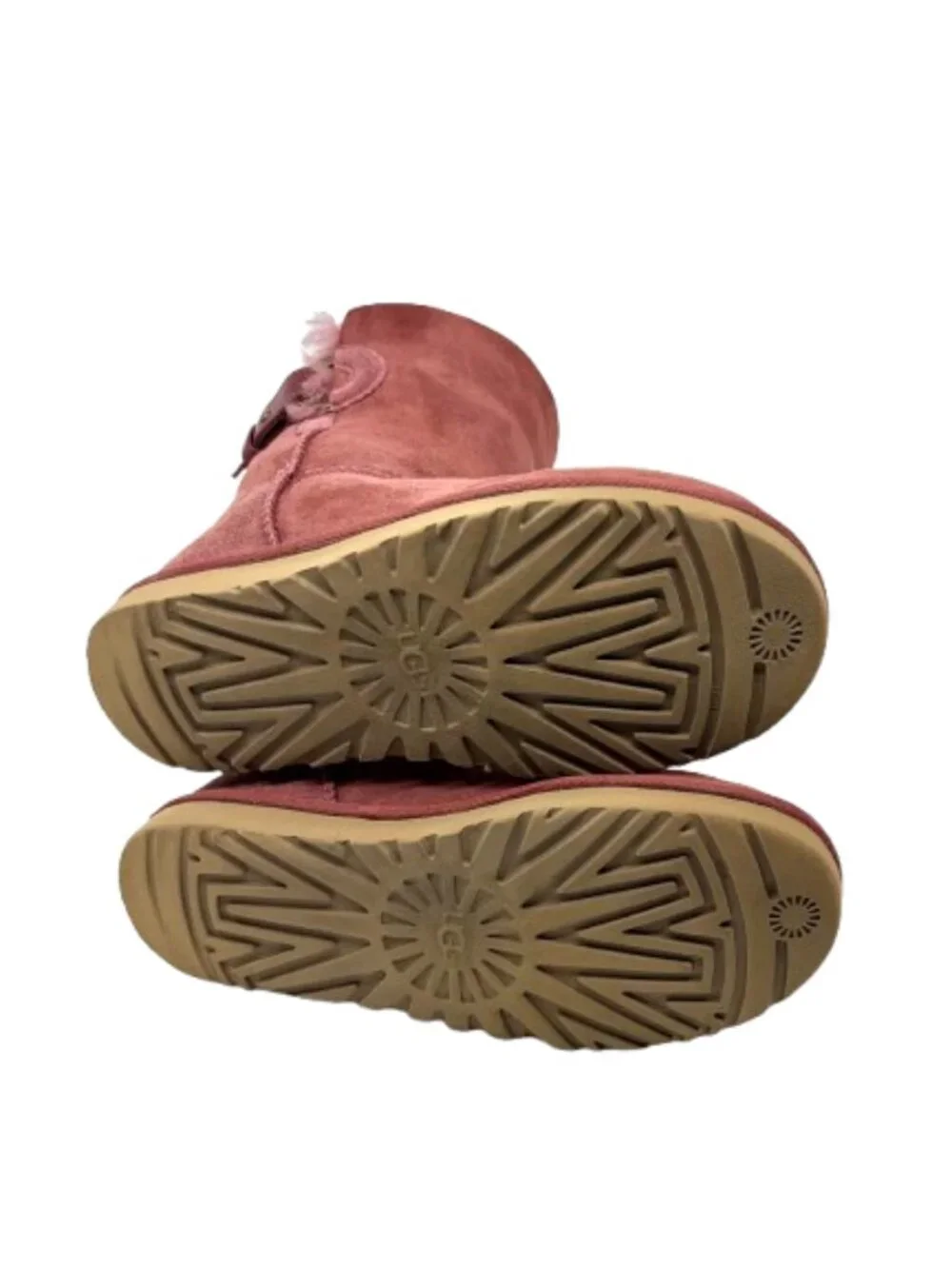 UGG~ Nash Classic~SUEDE SHEEPSKIN SHEARLING ANKLE BOOTS in Pink Burgundy Size 9